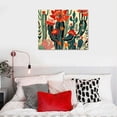 thumbnail image 5 of Orinice  Vintage Mexican Wall Art, Green Plant Cactus Wall Art, Colorful Southwestern Wall Art Canvas, Orange Floral Picture  Rustic Desert Art Botanical Cactus Print  20x16in, 5 of 6