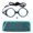 +150, variant on Folding Reading Glasses with Neck Strap for Men Women, Round Full-Rim Presbyopia Eyeglasses with Anti-Loss Checkered Case, Portable Compact Frame for Office Computer Smartphone Use, European Style