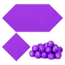 5x5 Inch Foil Candy Wrappers, Square Orange Pattern Aluminium Foil Candy Wrapping Paper Purple, 100 Pcs