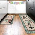 thumbnail image 6 of Spring is Here When Tulips Appear Kitchen Rugs Set of 2, Just Bloom Gnome Flower Green Plaid Polka Dot Kitchen Mats Decor, Farmhouse Floor Door Mat Home Decorations -17x29 and 17x47 Inch, 6 of 6