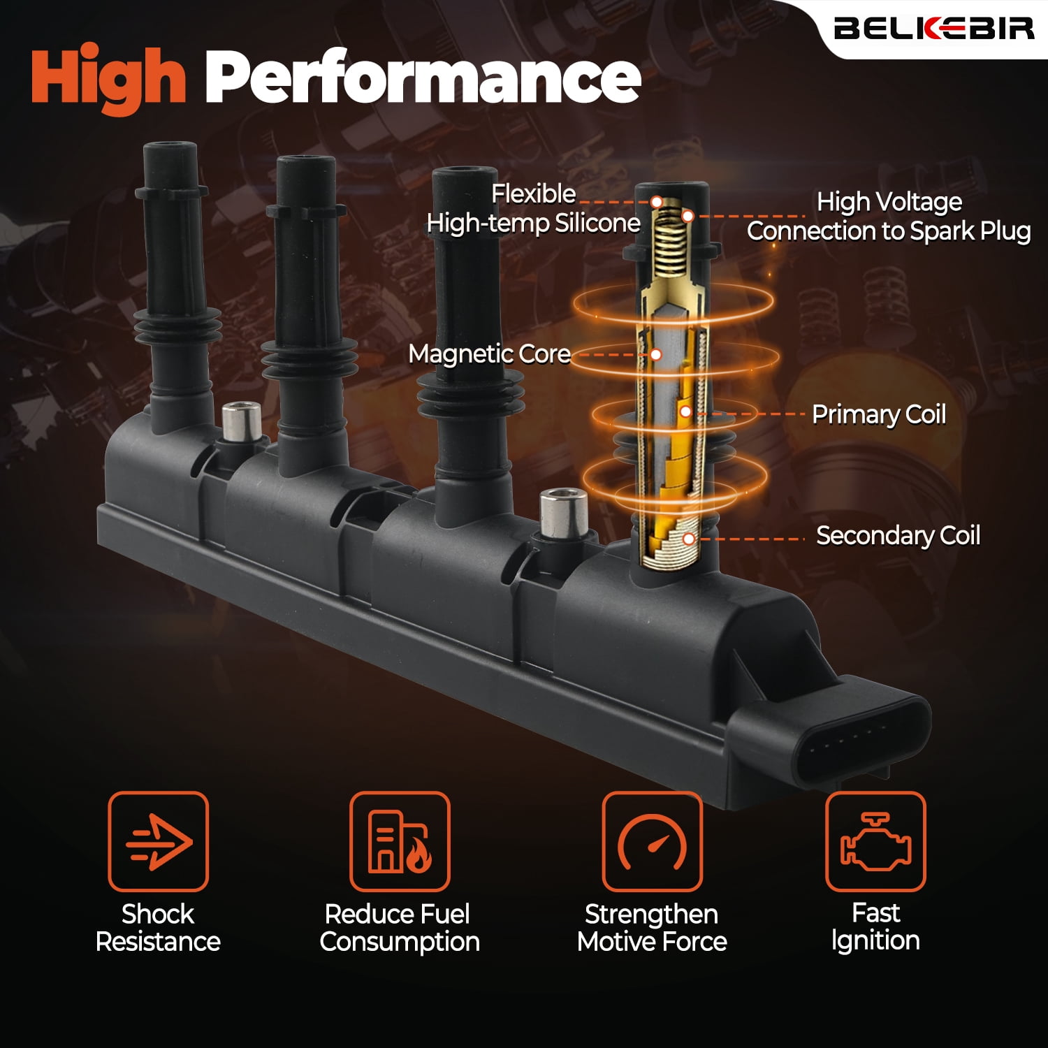Ignition Coil Pack & Iridium Spark Plug Compatible with 1.4 2011-2015 Chevy Cruze, 2012-2020 Sonic, 2015-2021 Trax, 2011-2015 Volt, 2014-2016 Cadillac ELR, 2013-2021 Buick Encore Replace UF669 & 1675