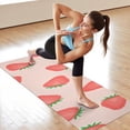 thumbnail image 6 of Strawberry Plants Fruit Light Pink Pattern Hot Yoga Mat Towel Non Slip for Hot Yoga - Quick-Drying Yoga Mat Cover with 4 Corner Pockets with Travel Bag - Hot Yoga Towel Non Slip 70"x26", 6 of 6