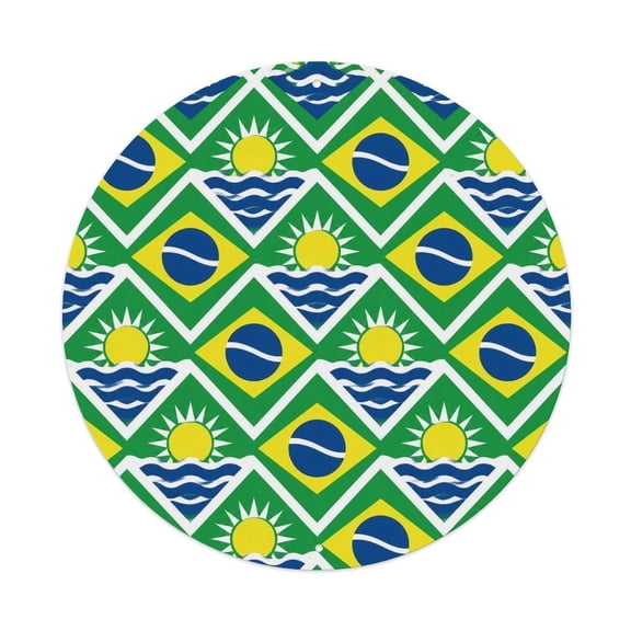 RKSupls Tropical Sun Moon Diamond 7.9x7.9in Round Aluminum Plaque Wall Art, UV Printed Vintage Metal Sign with Pre-Drilled Holes for Home Bar Garage Cafe Decor