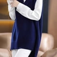 thumbnail image 3 of DAFPZW Women Sweater Vest Oversized V-Neck Sleeveless Knit Pullover Ribbed Vest Dress with Pockets, 3 of 6