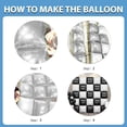thumbnail image 6 of LQQBOX Black and White Double Sided Square Foil Balloons Wall,19 Inches Chrome Foil Balloons Tunnel Arch Kit for Bachelorette, Anniversary, Wedding, Birthday Party Background Decoration, 6 of 7