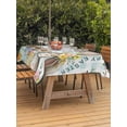thumbnail image 2 of Aqua Easter Bunny Outdoor Tablecloth - 60x120 Inch Rectangle Dining Table Cover, Spring Easter Eggs Floral Buffalo Plaid Waterproof Outdoor Table Cloth with Umbrella Hole & Zipper for Picnic/Patio, 2 of 7