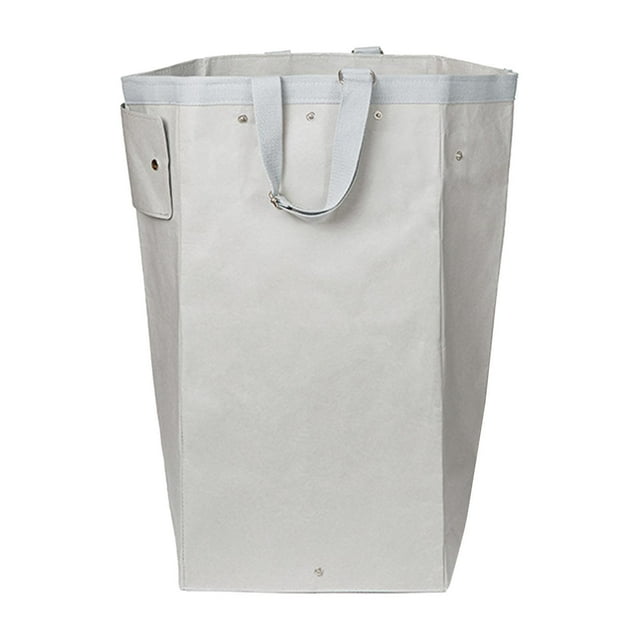 Cesto para la ropa sucia, bolsa de reciclaje, multifuncional, compacto y ahorrador de espacio. Blanco