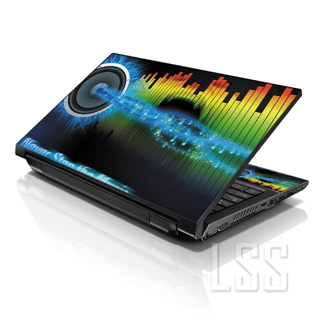 LSS Laptop Skin Sticker 17.3 Inches Musical Vibes Pattern With 2 Wrist Pads
