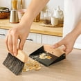 thumbnail image 2 of Small Dust Pan and Brush Set, Mini Hand Broom and Dustpan Set, Wooden Crumb Sweeper for Home Desktop, Sofa Black, 2 of 7