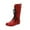Red, variant on Mid Calf Boots for Women Flat Heel Round Toe Lace-Up Women's Flats Boots Women's Trendy Casual Outdoor Comfortable Warm Fall Winter Shoes Brown 6