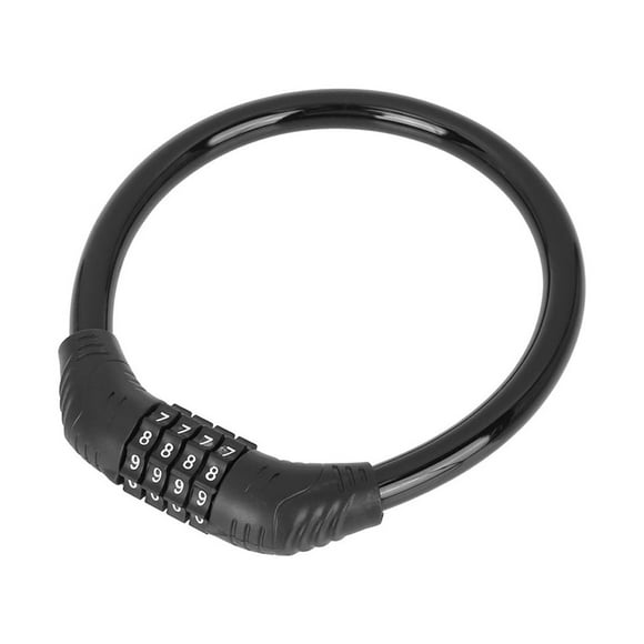 43cmx10mm Portátil 4 Digitos Combinación Bicicleta Cable Cierre Negro