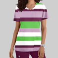 thumbnail image 2 of HaiMao Scrub Tops for Women Clearance Soft Stretch V-Neck Color Block Scrub Top with Pockets Green XL(XL), 2 of 5