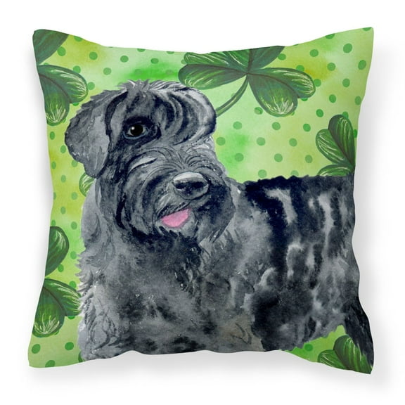 Carolines Treasures BB9834PW1414 Giant Schnauzer St Patricks Fabric Decorative Pillow  14Hx14W multicolor