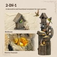 thumbnail image 4 of Outsunny 2-in-1 Outdoor Water Fountain with Birdhouse, Outdoor Waterfall Fountain with LED Lights Pump, Resin Outdoor Water Feature, Mixed Color, 4 of 10