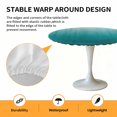thumbnail image 2 of Elastic Fitted Round Tablecloth, Teal Ombre Waterproof Stretch Table Cover for 36"-44" Tables, Contemporary Gradient Abstract Art Washable Outdoor Tablecloths for Patio, Picnic, Camping, 2 of 9