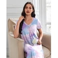 thumbnail image 2 of Ekouaer 3 Pack Long Nightgowns for Women Plus Size House Dress Short Sleeve Night Gown V Neck Casual Nightshirt, 2 of 5