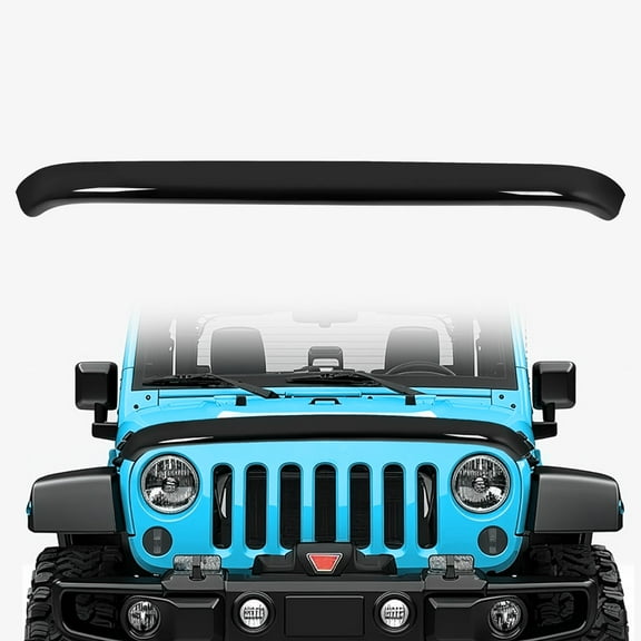 KOEJM Hood Shield Fit for 2007-2018 Jeep Wrangler JK PC Plastic Hood Bug Deflector Hood Protector Protection Smoke