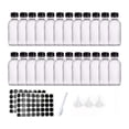 thumbnail image 1 of Botellas de muestra transparentes, minibotellas vacías, reutilizables, multiusos, botellas redondas de vidrio para aceites, salsas y uso decorativo. 24 piezas de 4 oz, 1 of 9