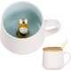 thumbnail image 1 of Taza de café de cerámica con forma de burro de BigNoseDeer, divertida taza con animal 3D en el interior, taza de té kawaii con cuchara y tapa, artículos geniales, regalos de Navidad, cumpleaños, día, 1 of 8