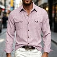 thumbnail image 2 of UAMVSH Men's Linen Shirts Casual Long Sleeve Button Down Shirt Regular Fit Collared Work Tops with Pockets for Wedding Beach, 2 of 7