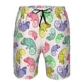 thumbnail image 3 of Goofa Cute Chameleons Printed Mens Swim Trunks Summer Quick Dry Short Beach Swimwear Bathing Suits-3X-Large, 3 of 9