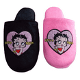 thumbnail image 3 of Betty Boop Ultra-Soft Adult Women Plush Pinup Scuffs Cozy Non-Skid Slippers (Pink Heart, Size Large), 3 of 4