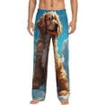 thumbnail image 2 of Picia Cartoon Cloud Puppy Mens Soft Woven Cotton Elastic Waistband Sleep Pajama Pant Lounge Sleep Pant With Pockets And Drawstring-Large, 2 of 9