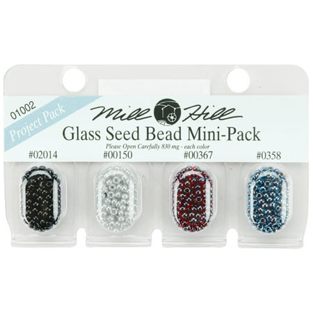 Mill Hill Glass Seed Beads Mini Packs 2.5mm 830mg 4/Pkg-02014, 00150, 00367 &
