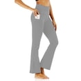 thumbnail image 5 of Pantalones de yoga deportivos de secado rápido con bolsillos y elásticos de color liso para mujer, 5 of 5