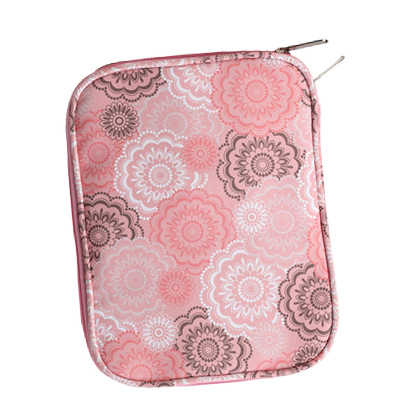 Knitting Storage Bag Crochet Hook Case 600D Oxford Cloth Empty Sewing Bag Portable Pink for Scissors Household Knitting Bag 23x17cm