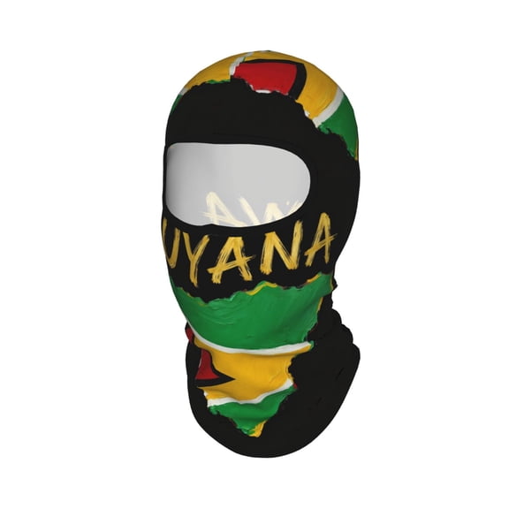 Sun Protection Full Head Face Mask Golden Guyana Flag Balaclava Ski Mask For Men Women Skiing Cycling