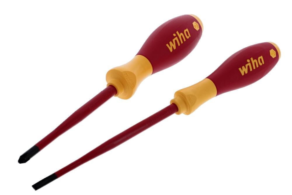 Wiha 32189 Insulated Screwdrivers Slim No.2 and 4.5, 2-Piece Set