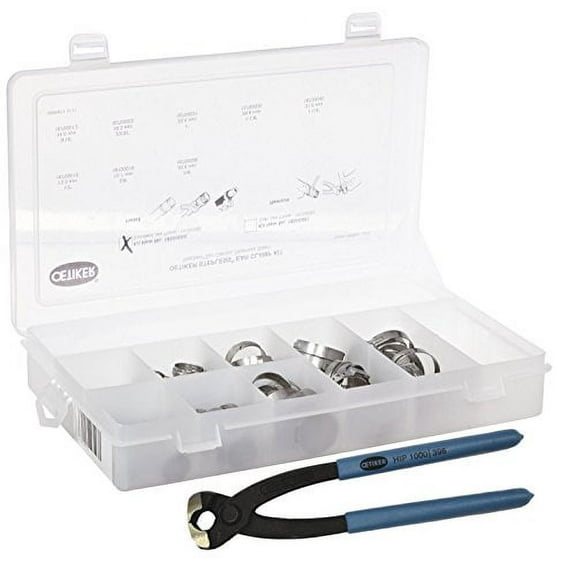 Oetiker 18500060 Stepless 1-Ear Clamp Kit (Stepless Ear Clamps, stainless steel with standard jaw pincer)