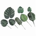 thumbnail image 2 of 88 Piezas de Hojas Jungla Palma 8 Tipos Monstera Tropical ImitacióN con Tallos para Fiesta Hawaiana Luau TemáTica Playa, 2 of 9
