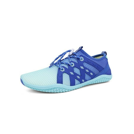 

Ymiytan Womens Mens Swim Shoe Barefoot Water Shoes Sport Aqua Socks Exercise Sneakers Lightweight Quick Dry Flats Blue 7