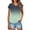 Green, variant on ZQGJB Womens Summer Ombre Tops Trendy 2025 Tie Dye Gradient Printed Ruched Cap Short Sleeve Tshirts Shirts Sexy V Neck T Shirts Fashion Black L