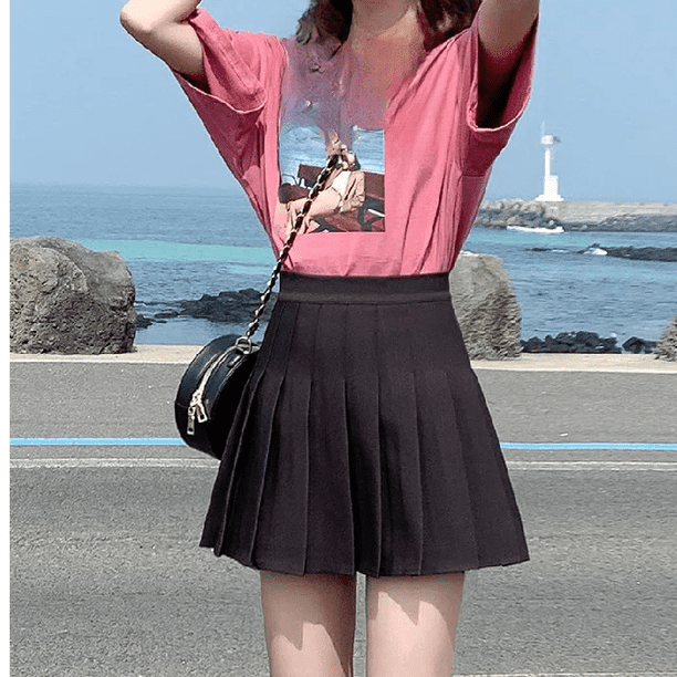2024 Nuevo mini vestido de mujer de cintura alta negro estilo primavera otoño falda pequeña Jkmini de una pieza Agencia Enviar