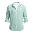 thumbnail image 4 of JAJAHO Mens Button Up Dress Shirts Striped Casual Beach Shirt Long Sleeve Lightweight Collared Summer Spring Formal Business Wear Trendy Tops, 4 of 4