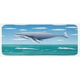 thumbnail image 1 of Whale Kitchen Mat, Ocean Sunny Summer Landscape with Huge Jumping Whale on Air Cartoon Style Design Art, Plush Decorative Kitchen Mat with Non Slip Backing, 47" X 19", Blue, by Ambesonne, 1 of 1