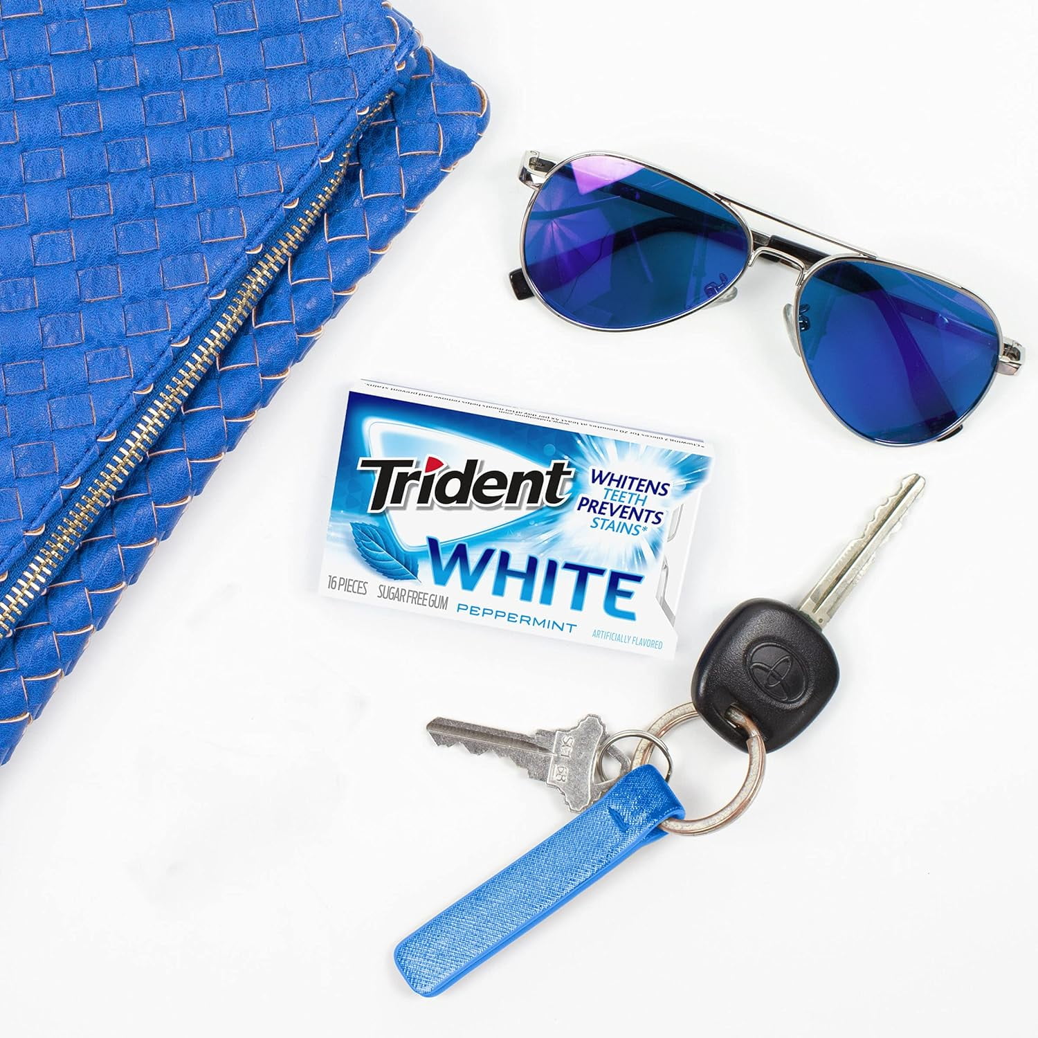 Trident White PEPPERMINT Sugar Free Gum 18 Packs of 32 Pieces (288 Total Pieces) DOUBLE UP AND SAVE