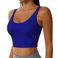 thumbnail image 2 of Fotbe Navy Sujetador Deportivo Largo sin Aros para Mujer con Almohadillas y Soporte Medio, Transpirable y Absorbente, Camiseta Tipo Chaleco o Tank Top-Large, 2 of 8