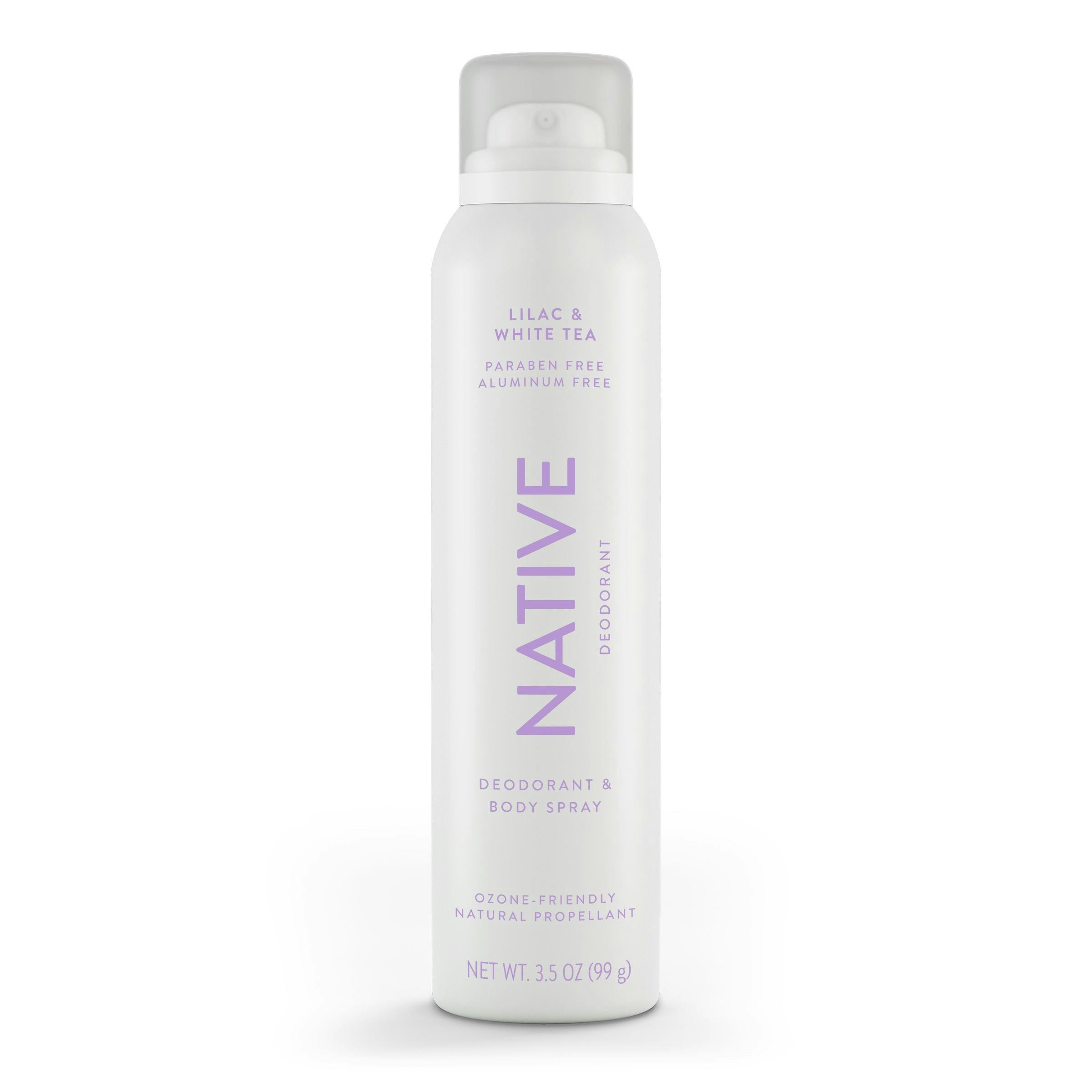 Native Deodorant and Body Spray, Lilac & White Tea, Aluminum-Free, for Women and Men, 3.5 oz