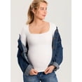 thumbnail image 4 of Long Sleeve Maternity Tops Square Neck Pregnancy Basic Shirts Soft Casual Tee, 4 of 4