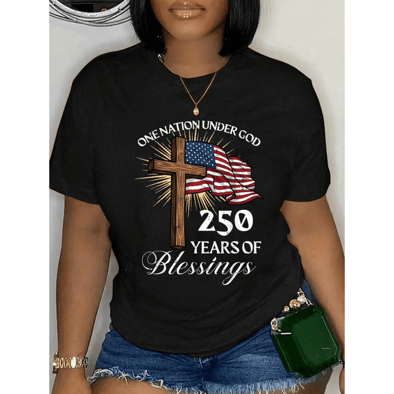 100% Cotton One Nation Under God 250 Years 250th Anniversary USA T-Shirt Golf Gift T-Shirt For Men and Women
