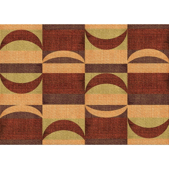 Ahgly Company Indoor Rectangle Patterned Carrot Orange Area Rugs, 2' x 5'