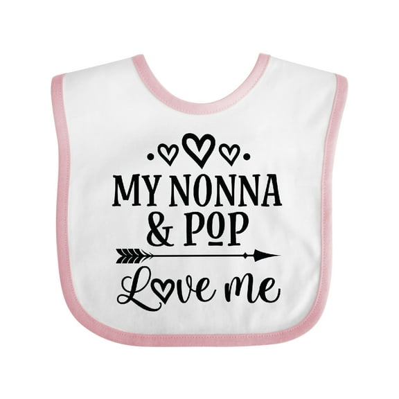 Inktastic Nonna and Pop Love Me Girls Baby Bib