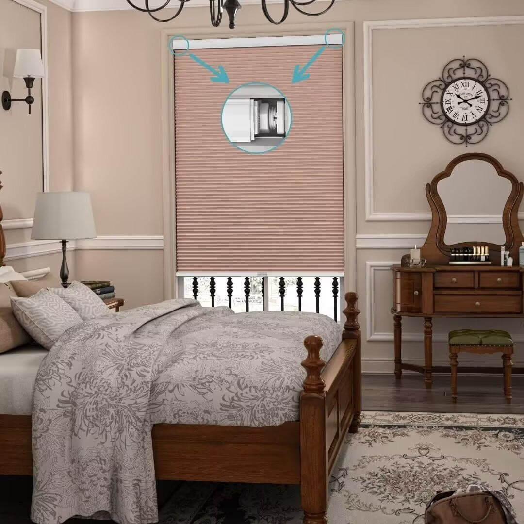 Myshade No Drill Blackout Shades Tension Cordless Cellular Blinds for Indoor Windows No Tools Window Blinds & Shades