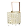 thumbnail image 3 of Luzkey Laundry Basket with Wheel Foldable Laundry Cart for Commercial Washroom Dorm Single layer Cream Color, 3 of 8