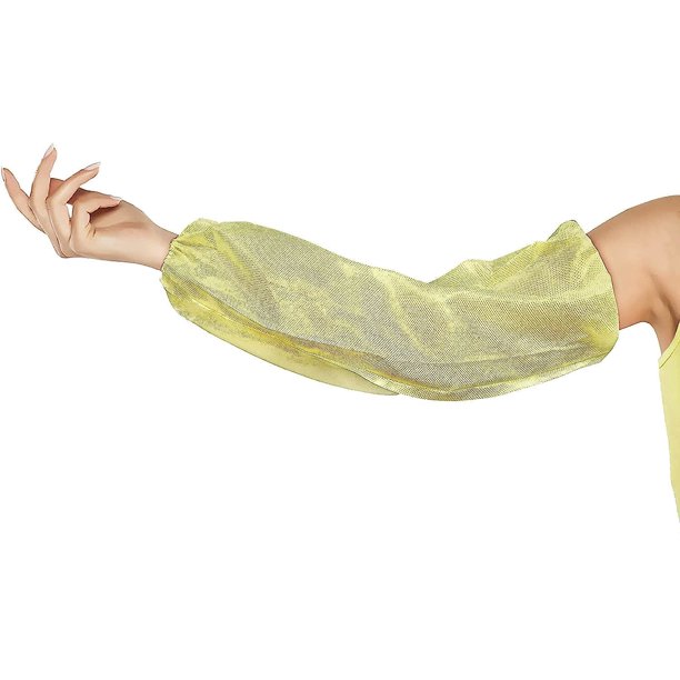 Fundas de plástico desechables de 18". Paquete de 20 fundas de polipropileno de polietileno amarillo de 82 g/m². Fundas para brazos de PP PE con extremos elásticos para limpieza y reparación de