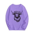 thumbnail image 2 of Girls' Cute Long Sleeve Graphic T-Shirts Casual Tunic Tops Long Sleeve Loose Soft Blouse Shirt Purple 7-8 Years, 2 of 4